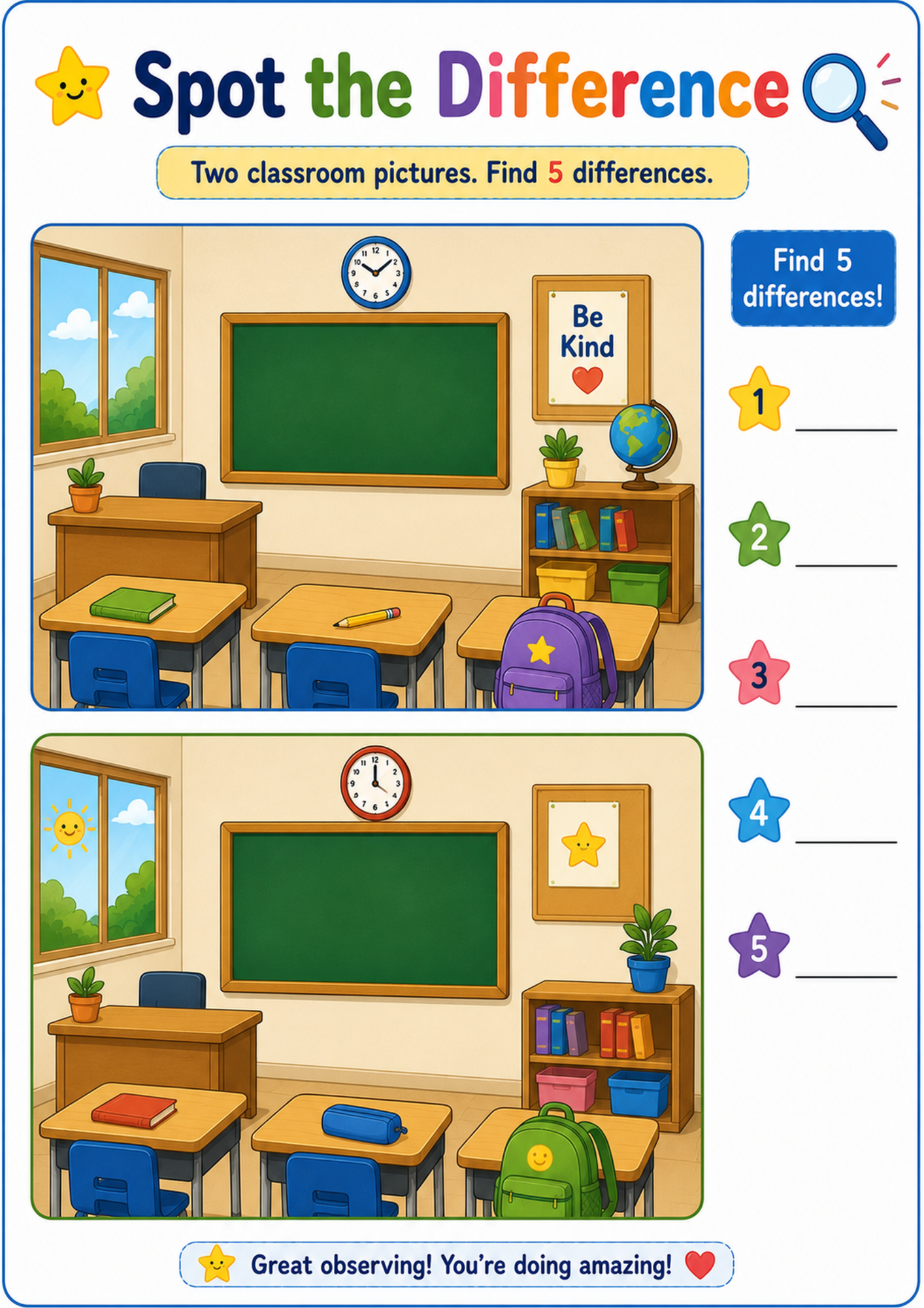 Spot the Difference — preview from the Main Learning Toolkit