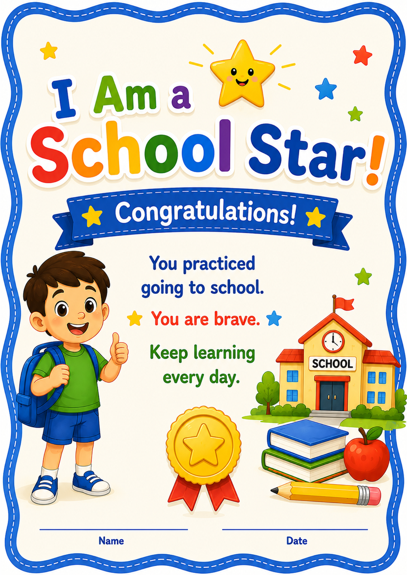 School Star Certificate — preview from the Main Learning Toolkit