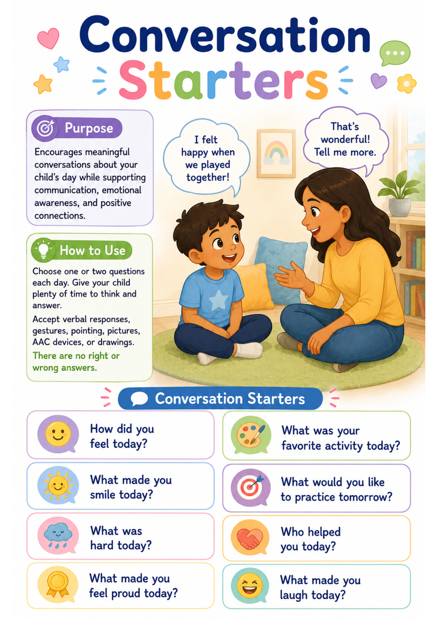 Conversation Starters — preview from the Bonus Printable Toolkit