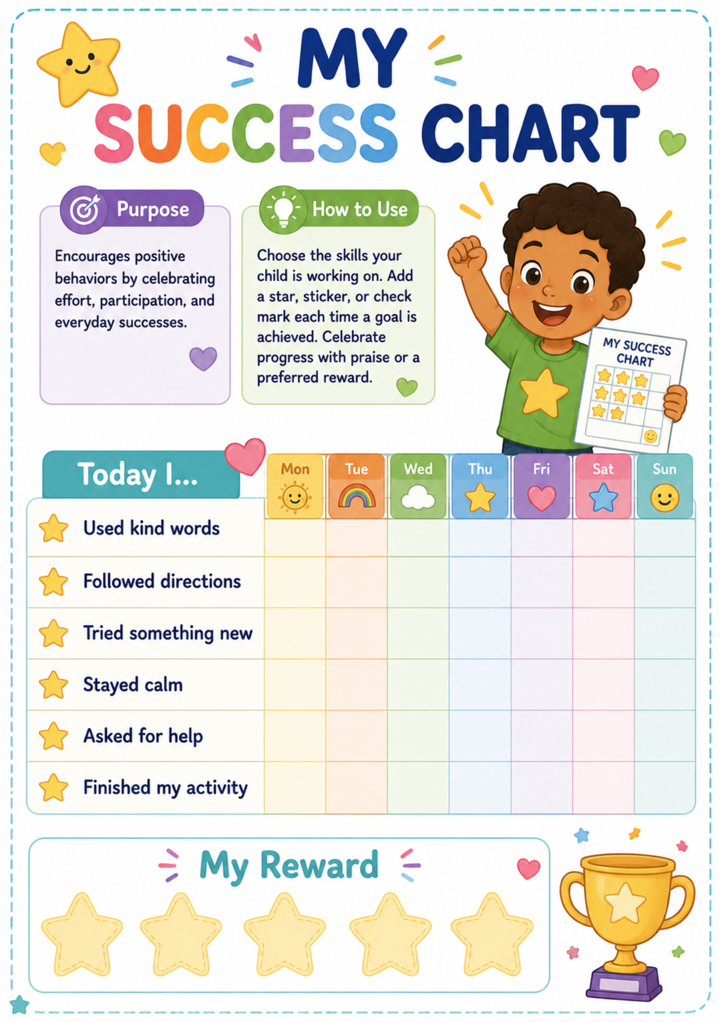 My Success Chart — preview from the Bonus Printable Toolkit