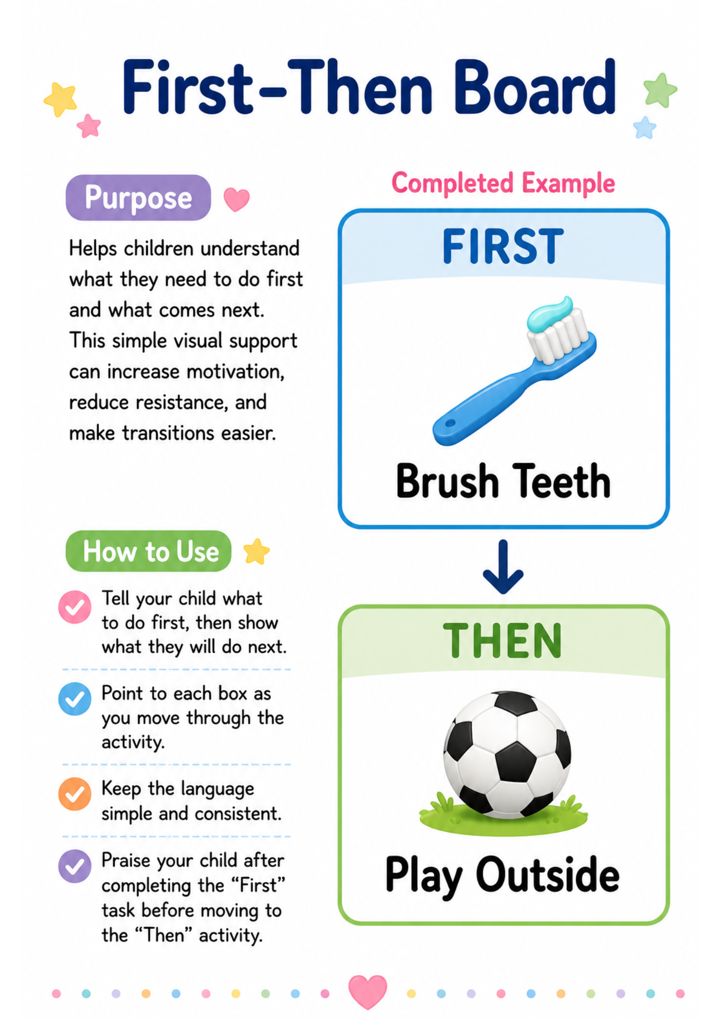 First-Then Board (Printable) — preview from the Bonus Printable Toolkit